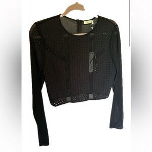 NWT mesh zip crop top